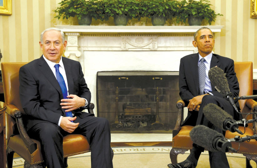 US PRESIDENT Barack Obama meets Prime Minister Benjamin Netanyahu in the Oval Office of the White House in November 2015. (photo credit: KEVIN LAMARQUE/REUTERS)