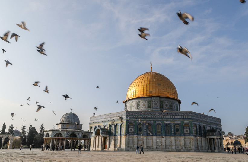Tourist visit at the al-Aqsa Mosque compound on Temple Mount in the Old City of Jerusalem, on January 3, 2023.  (credit: JAMAL AWAD/FLASH90)