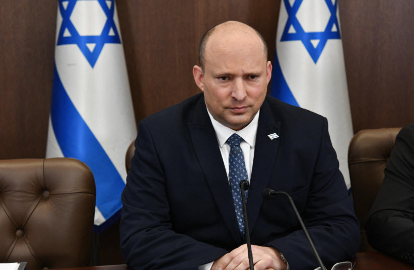  Prime Minister Naftali Bennett at the security cabinet at the Knesset, May 8, 2022.  (photo credit: HAIM ZACH/GPO)