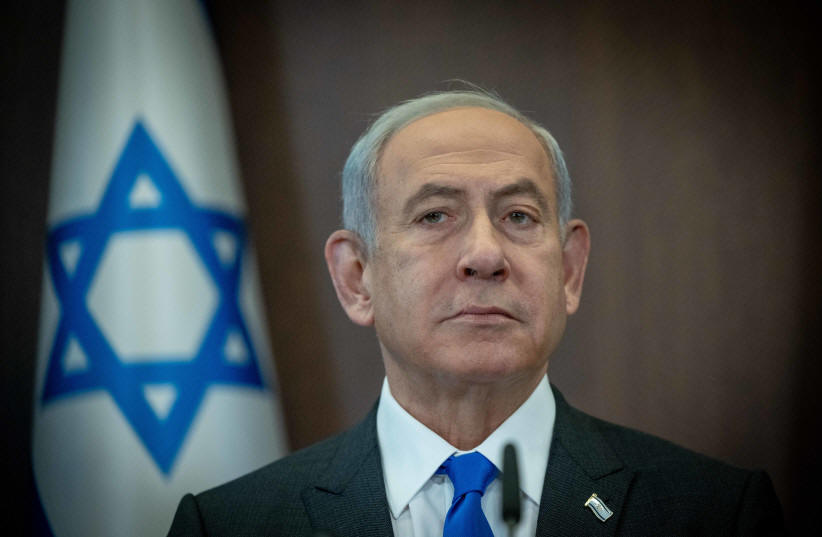  Israeli Prime Minister Benjamin Netanyahu leads a government conference at the Prime Minister's Office in Jerusalem on January 3, 2023. (photo credit: YONATAN SINDEL/FLASH90)